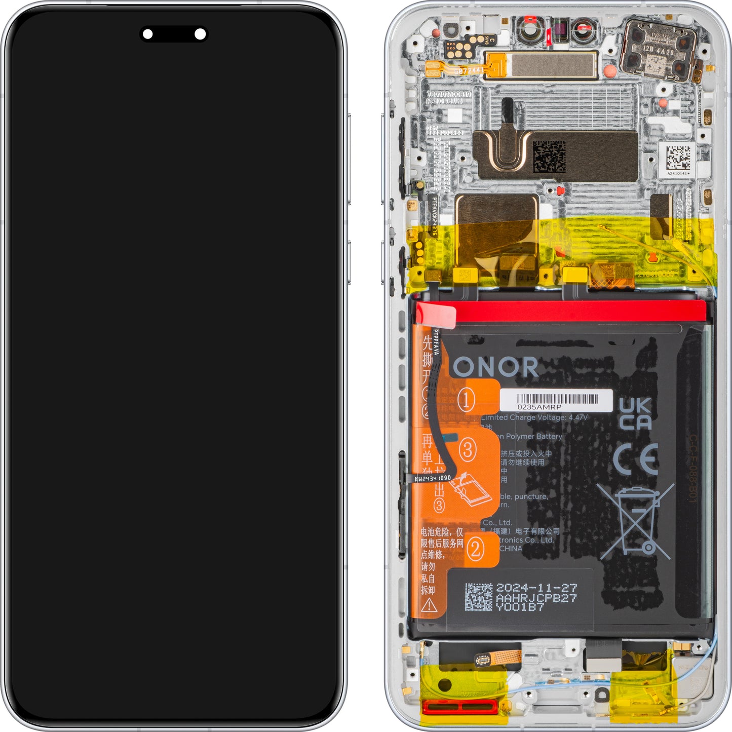 Display con Touchscreen Honor Magic7 Pro, con Cornice e Batteria, Grigio (Lunar Shadow Grey), Service Pack 0235AMRN