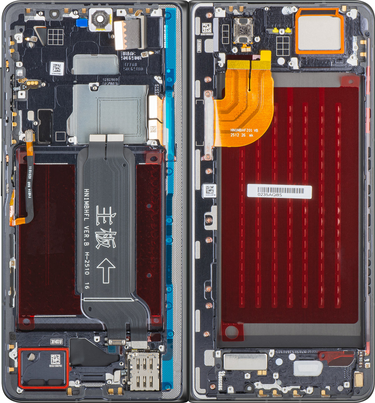 Display con Touchscreen Honor Magic V5, con Cornice, Sub Inner, Nero, Service Pack 0235AQBS