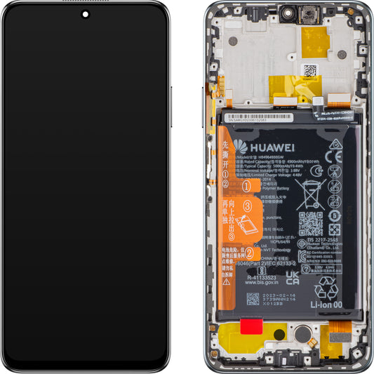 Display con touchscreen Huawei nova Y90, con cornice e batteria, Midnight Black, Service Pack 02355ARF