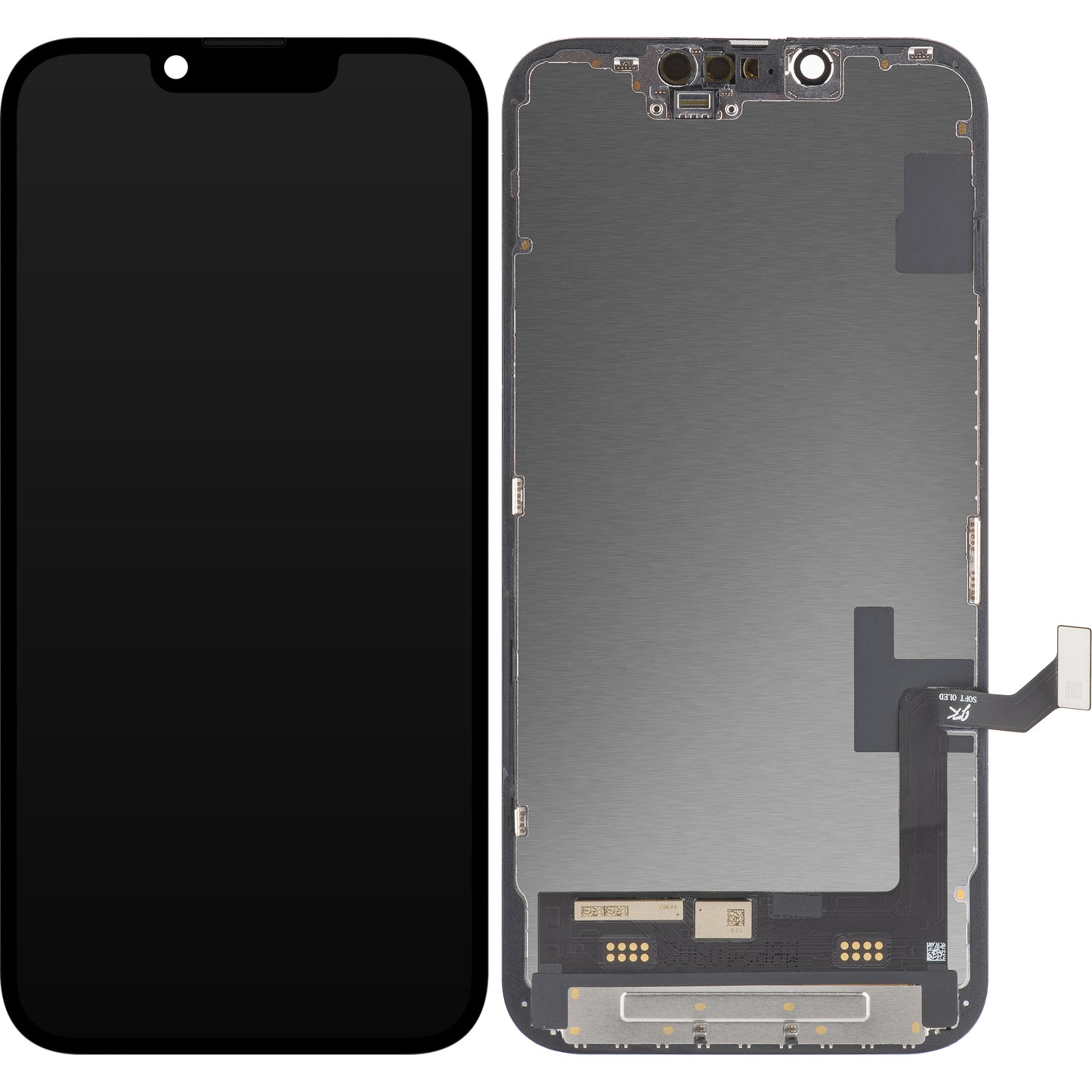 Display touchscreen JK per Apple iPhone 14, con cornice, versione OLED, nero