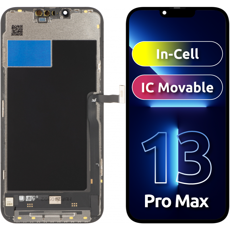 Display touchscreen JK per Apple iPhone 13 Pro Max, con cornice, versione In-Cell LCD, nero