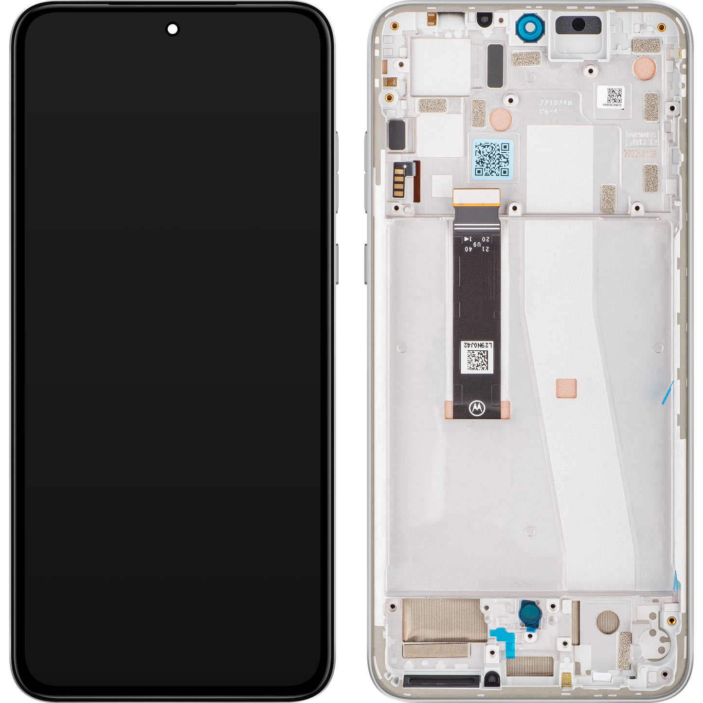 Display touchscreen Motorola Edge 30 Neo, con cornice, argento (Ice Palace), Service Pack 5D68C21404