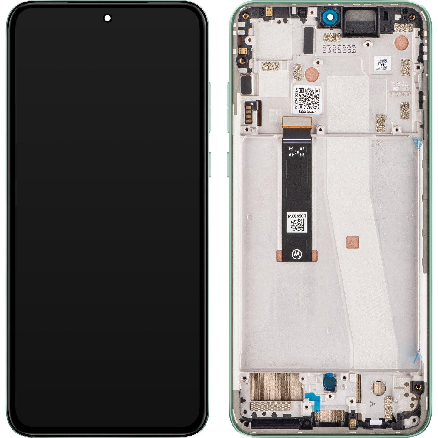 Display touchscreen Motorola Edge 30 Neo, con cornice, verde (Aqua Foam), Service Pack 5D68C21406