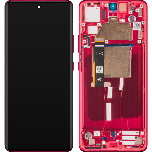 Display touchscreen Motorola Edge 30 Fusion, con cornice, rosso (Viva Magenta), Service Pack 5D68C22034