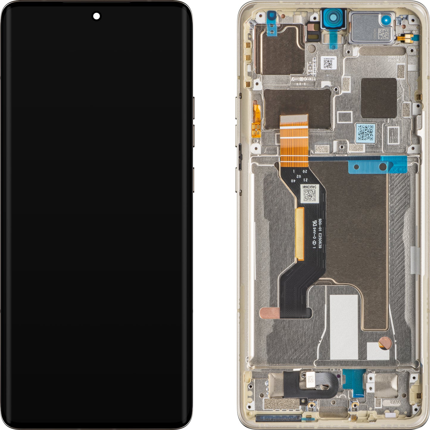 Display touchscreen Motorola Edge 50 Ultra, con cornice, beige (legno nordico), Service Pack 5D68C24484