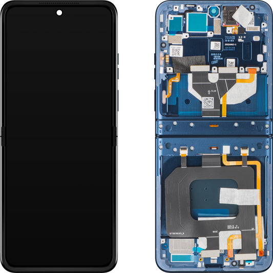 Display con Touchscreen Motorola Razr 2025 / Razr 60, con Cornice, Sub Inner, Blu Marino (Gibraltar Sea), Service Pack 5D68C29965