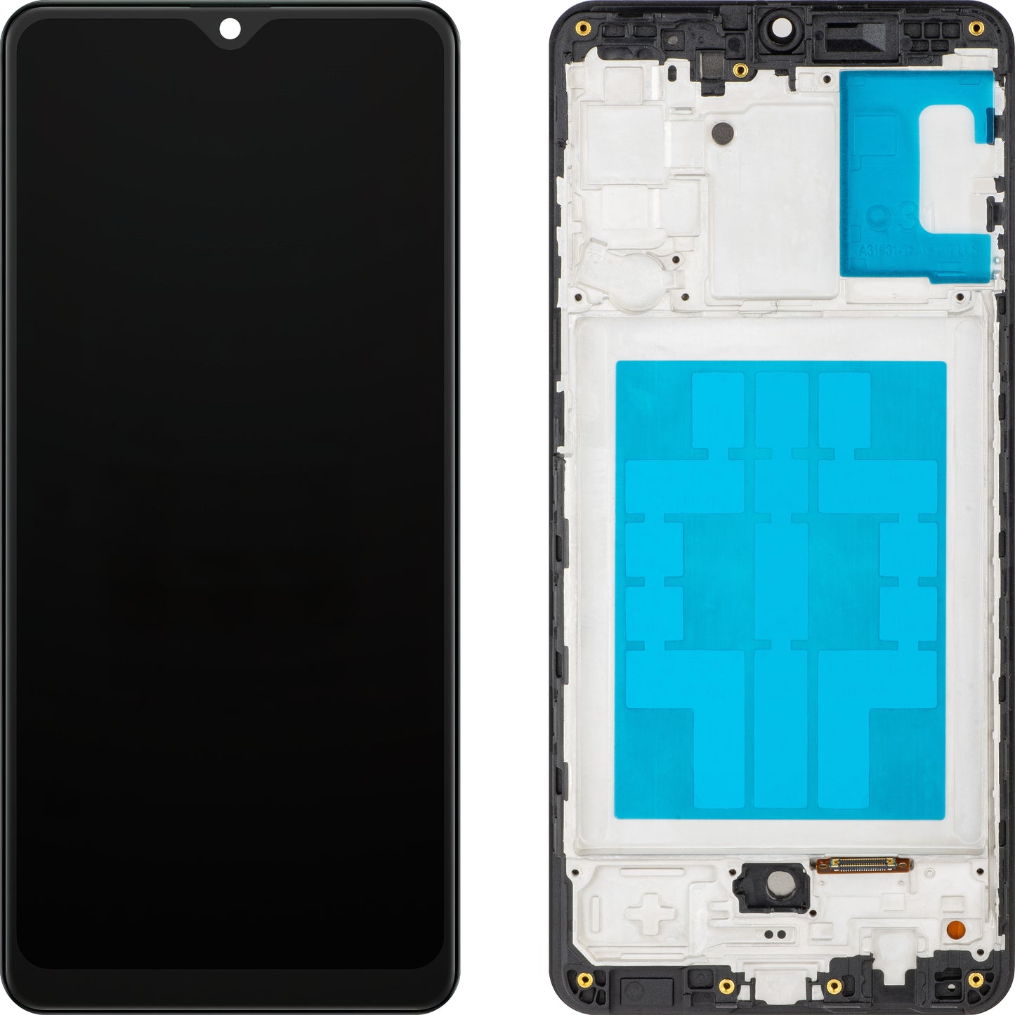 Display con Touchscreen MP compatibile con Samsung Galaxy A31 A315, con Cornice, Nero