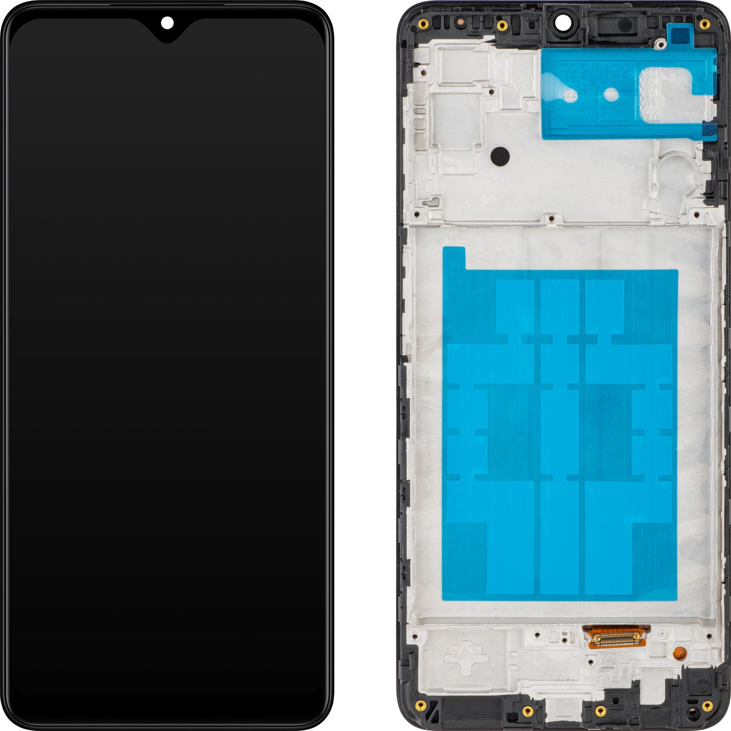 Display con Touchscreen MP compatibile con Samsung Galaxy M22 M225, con Cornice, Nero