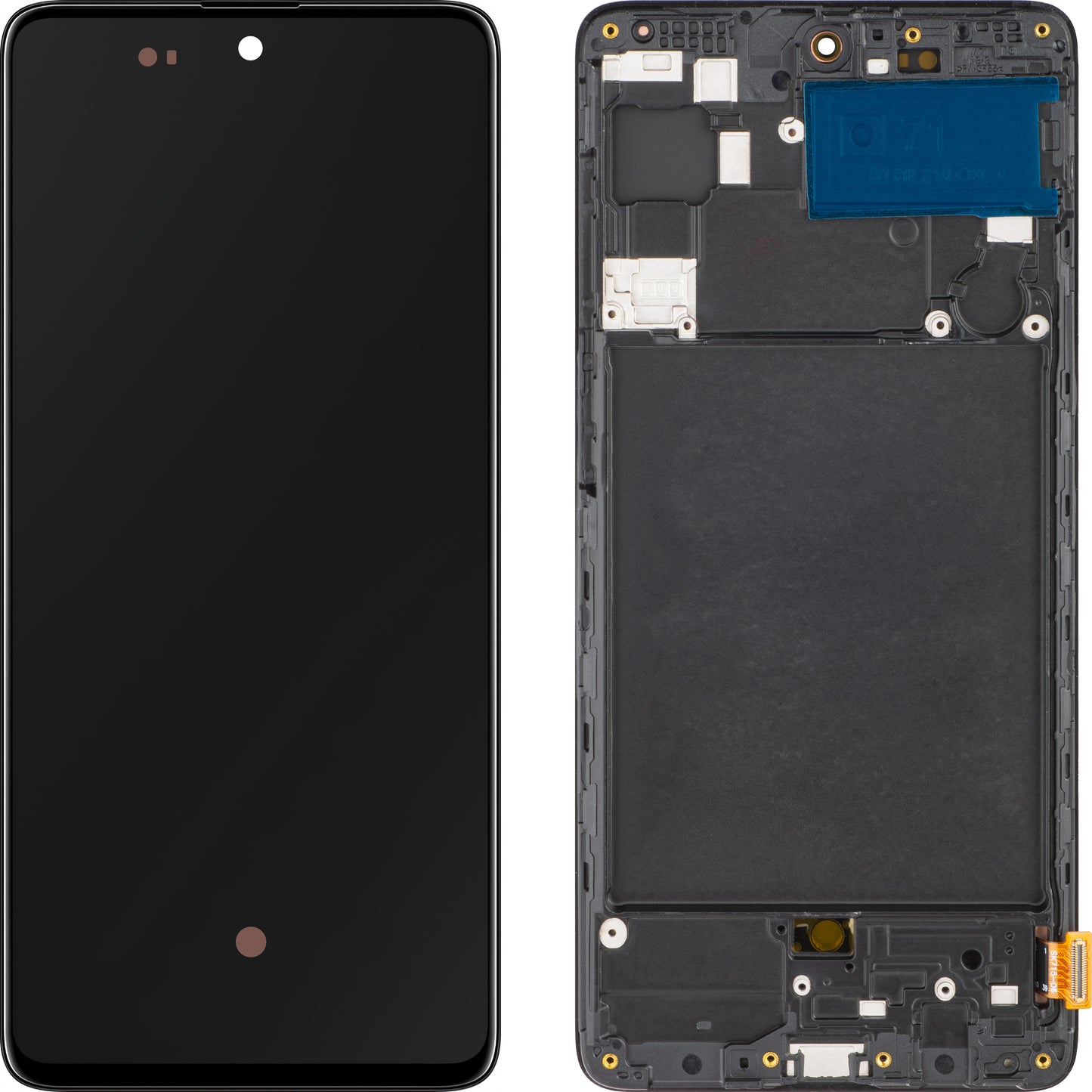 MP Touchscreen Display compatible with Samsung Galaxy A71 A715, with Frame, OLED Version, Black, Swap