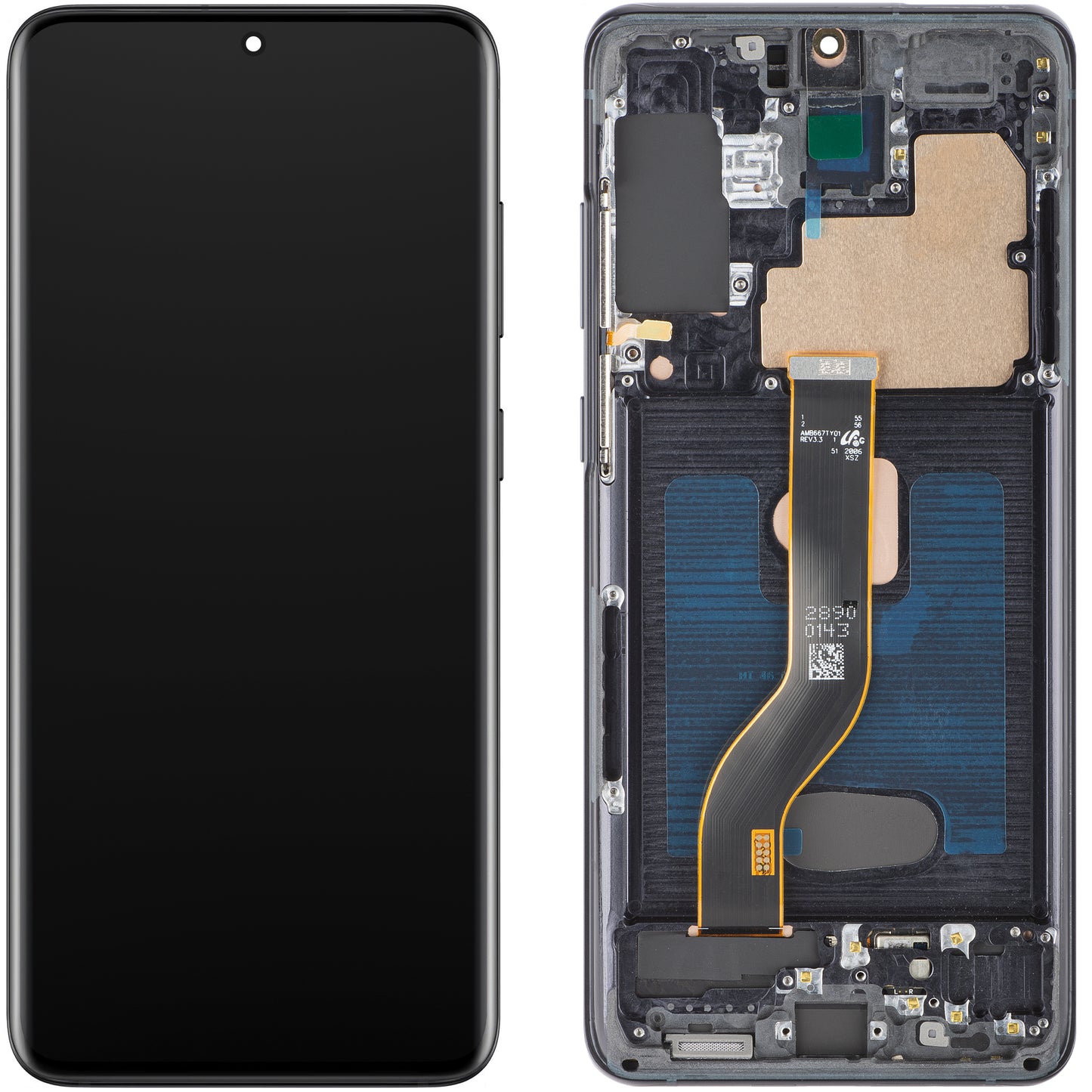 Display con Touchscreen MP compatibile con Samsung Galaxy S20+ G985, con Cornice, Versione OLED, Nero