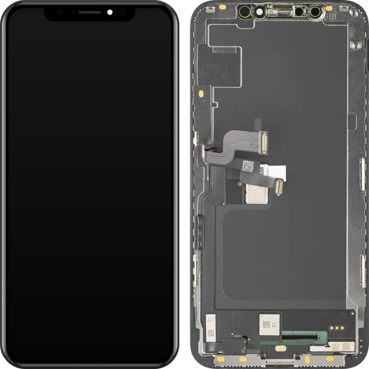 Display con Touchscreen MP compatibile con Apple iPhone XS, con Cornice, Versione Soft OLED FHD, Nero