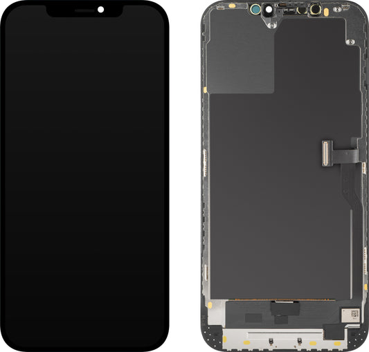 Display con Touchscreen MP compatibile con Apple iPhone 12 Pro Max, con Cornice, Versione OLED Diagnostica, Nero