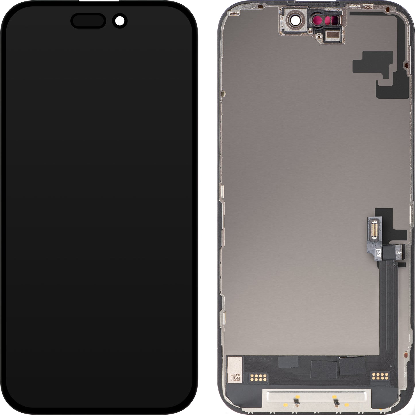 Display con Touchscreen MP compatibile con Apple iPhone 16, con Cornice, Versione Soft OLED FHD Diagnostic, Nero