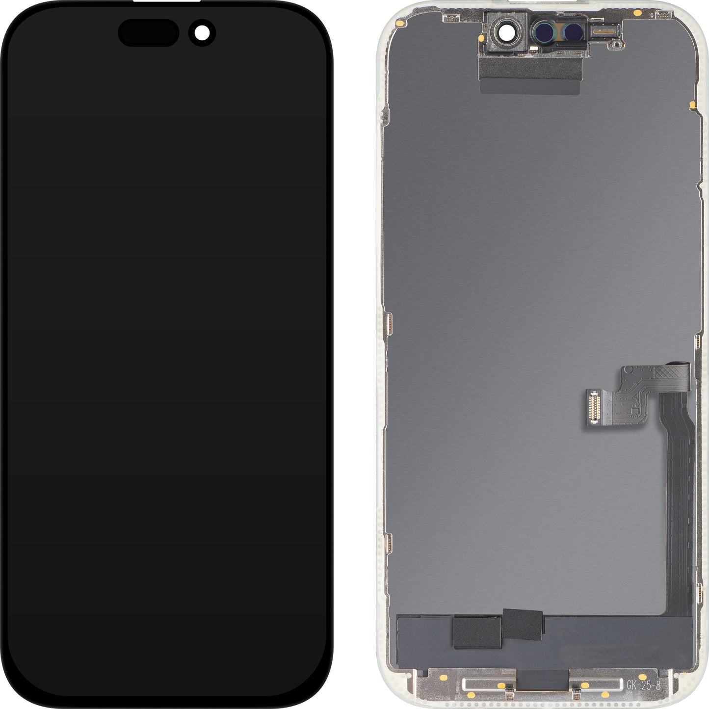 Display con Touchscreen MP compatibile con Apple iPhone 16 Pro, con Cornice, Versione OLED FHD Diagnostic, Nero