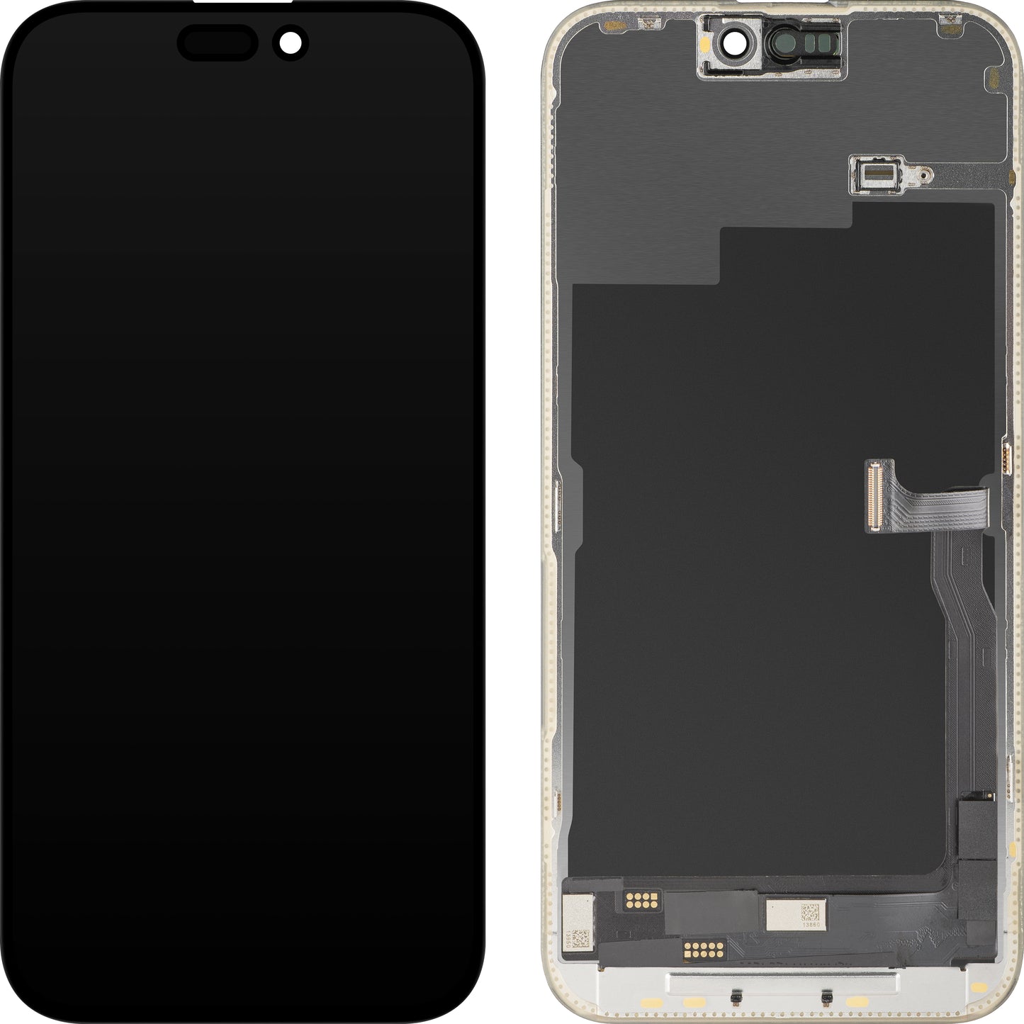 Display con Touchscreen MP compatibile con Apple iPhone 15 Pro Max, con Cornice, Versione OLED FHD Diagnostic, Nero
