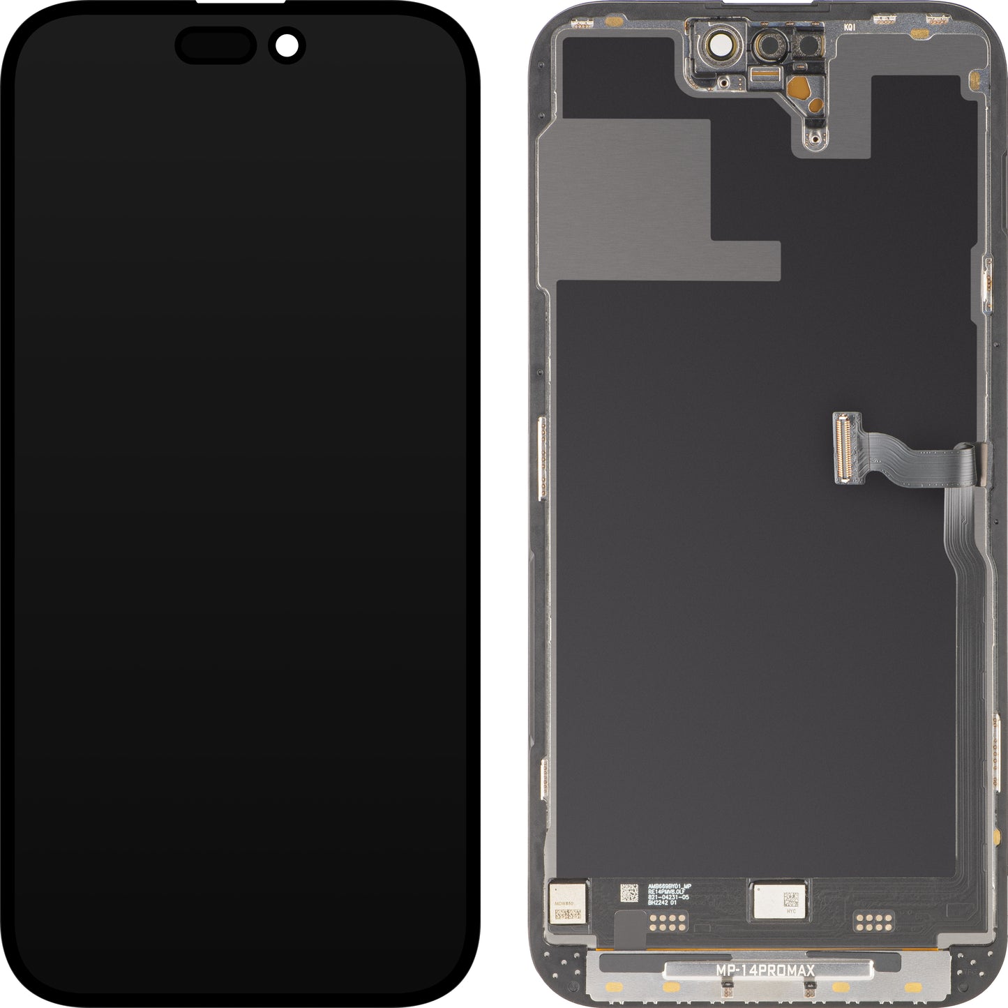 Display con Touchscreen MP compatibile con Apple iPhone 14 Pro Max, con Cornice, Versione Premium Soft OLED FHD 120Hz Diagnostico, Nero