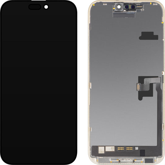 Display con Touchscreen MP compatibile con Apple iPhone 16 Pro Max, con Cornice, Versione Software OLED FHD 120Hz Diagnostica, Nero