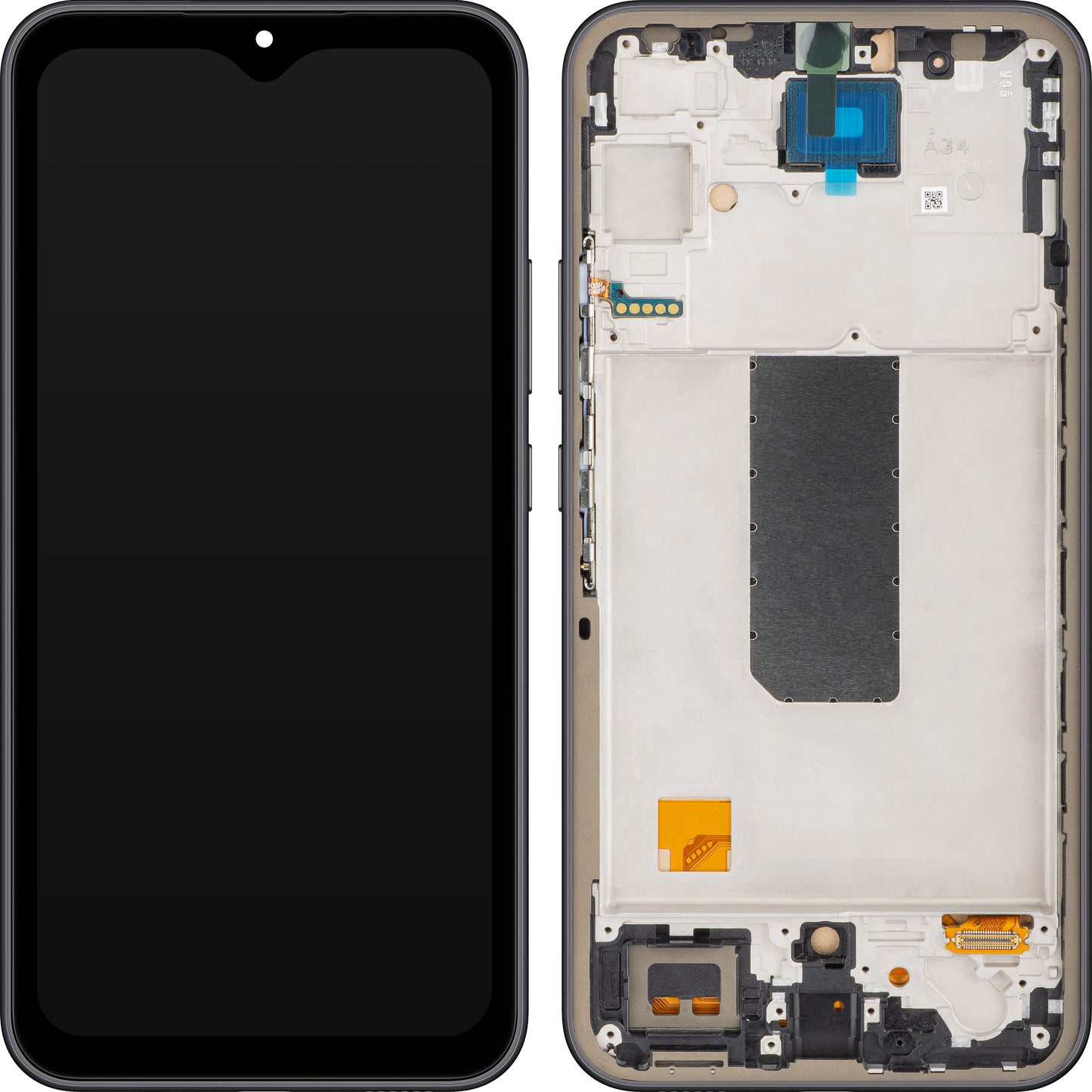 Display con Touchscreen MP compatibile con Samsung Galaxy A34 A346, con Cornice, Nero (Graphite), Ricondizionato