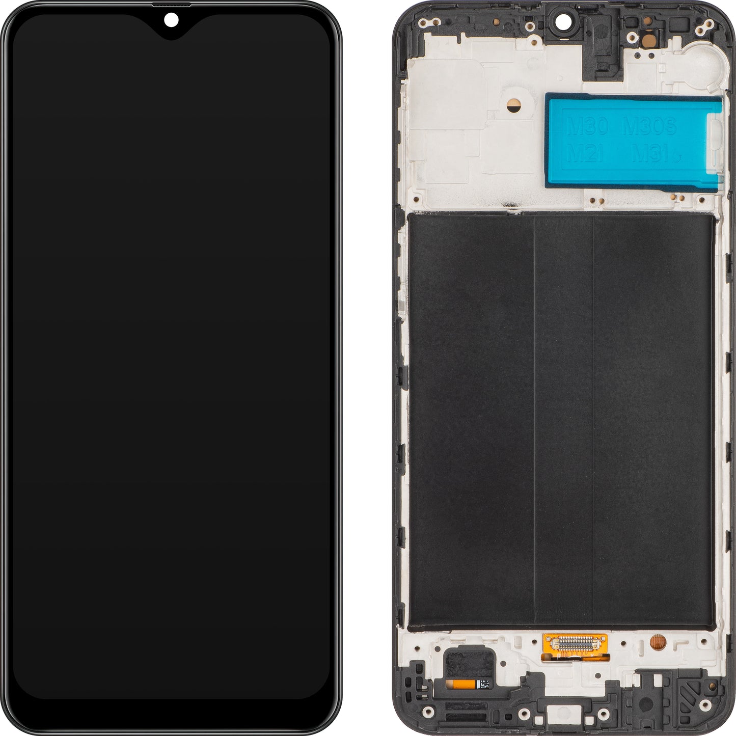 Display touchscreen MP compatibile con Samsung Galaxy M31 M315 / M21 M215 / M30s M307 / M30 M305, con cornice, versione OLED, nero