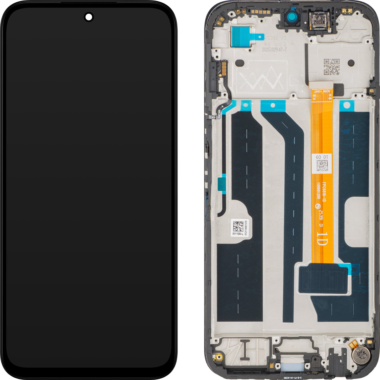 Display con Touchscreen Oppo A6x 4G / A6t 4G / A6c, con Cornice, Nero, Service Pack 621029000765