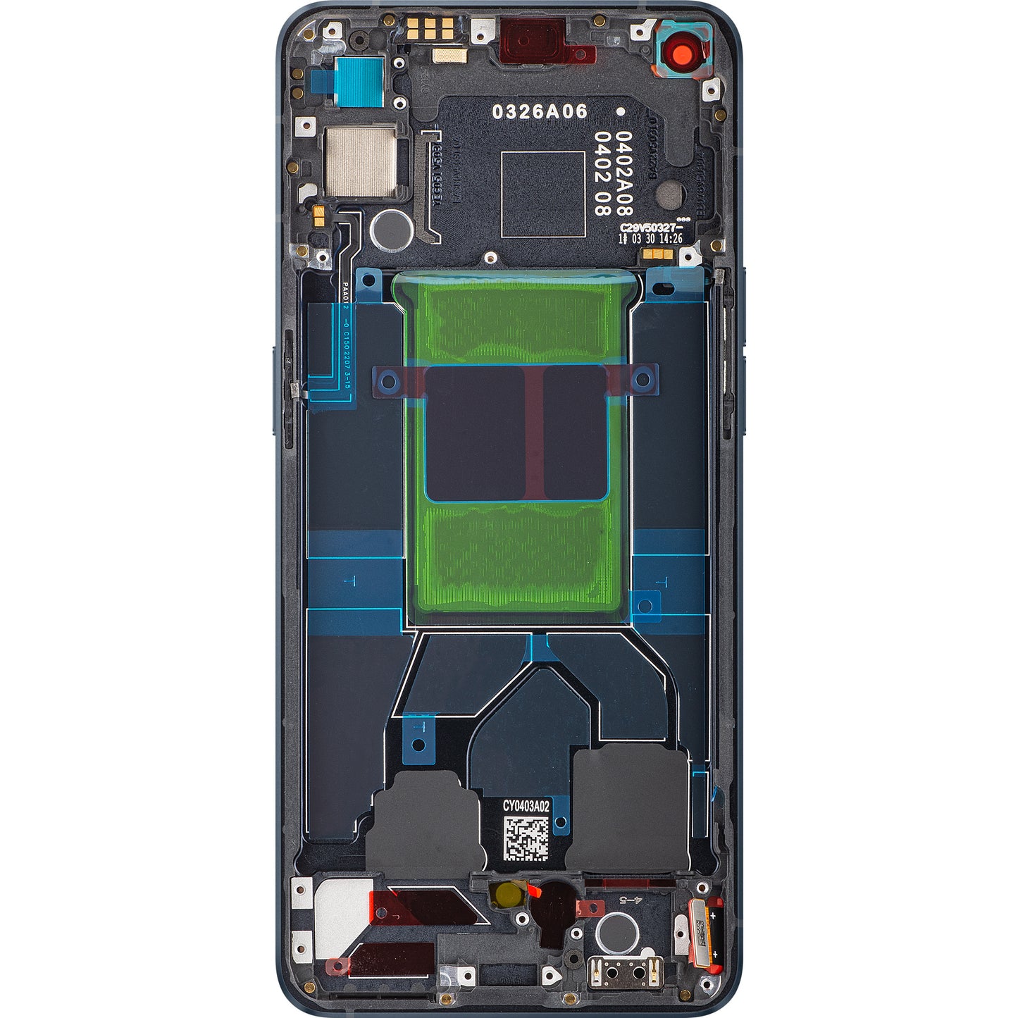 Oppo Reno6 5G Touchscreen Display with Frame, Black (Stellar Black), Service Pack 4907749