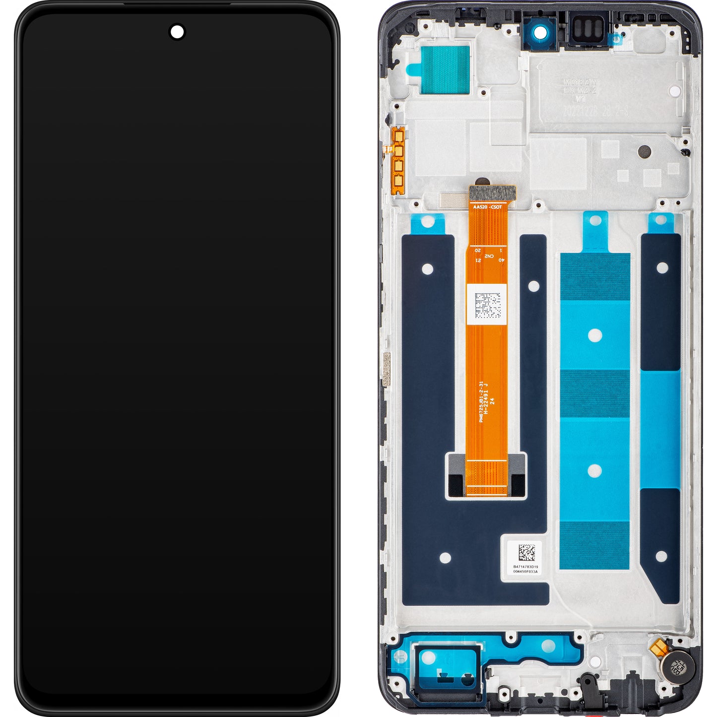 Display touchscreen Realme C55, con cornice, nero, service pack 4130438