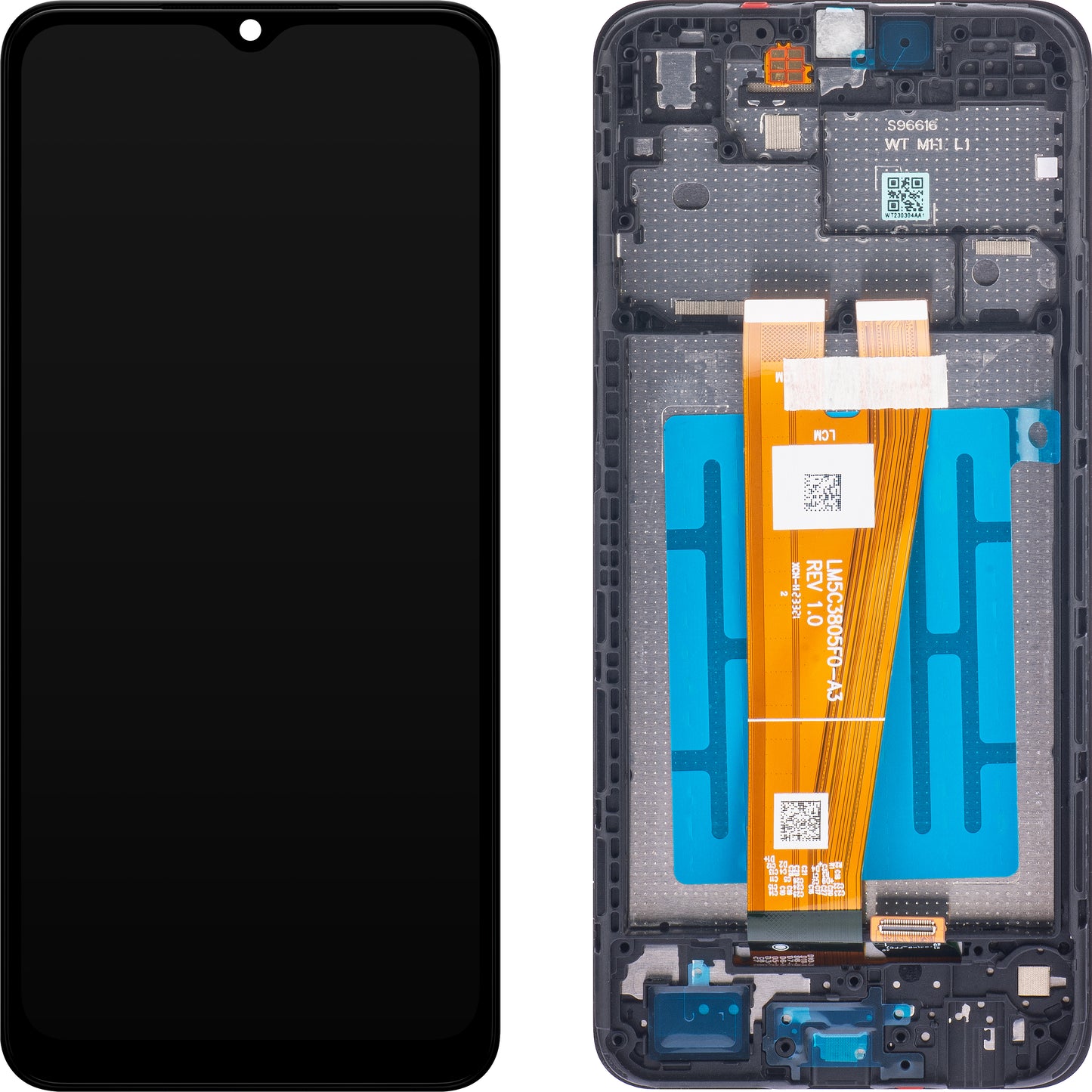 Display touchscreen Samsung Galaxy A04 A045, con cornice, nero, service pack GH81-22731A