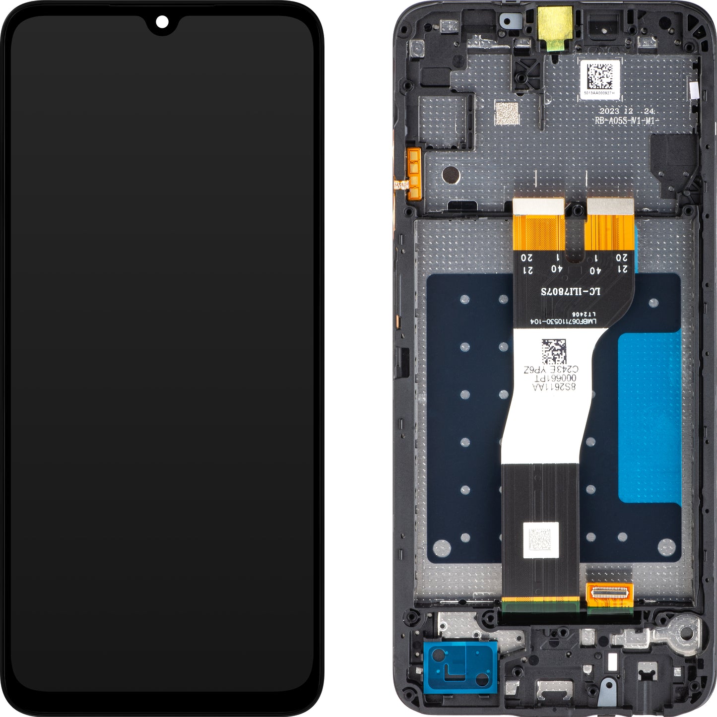 Touchscreen Display Samsung Galaxy A05s A057, with Frame, Black, Service Pack GH81-24364A