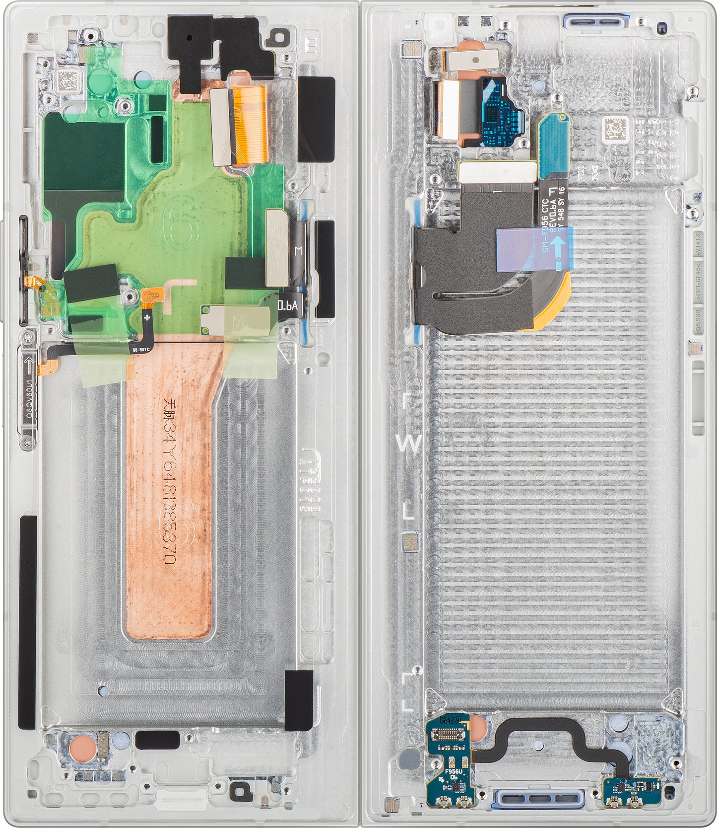 Display con Touchscreen Samsung Galaxy Z Fold6 F956, con Cornice, Sub Inner, Bianco, Service Pack GH82-35042E