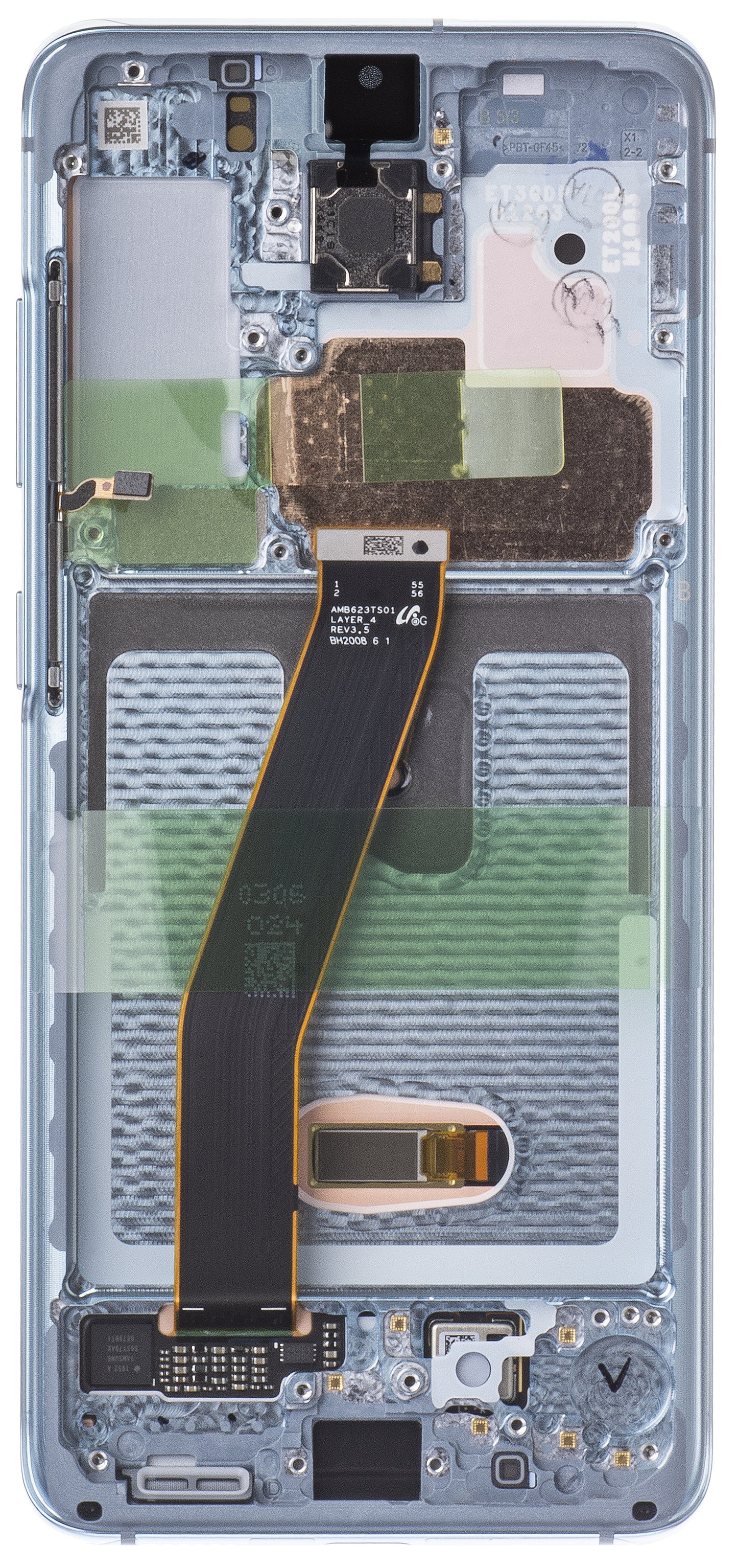 Display touchscreen Samsung Galaxy S20 5G G981 / S20 G980, con cornice, blu, Service Pack GH82-31432D