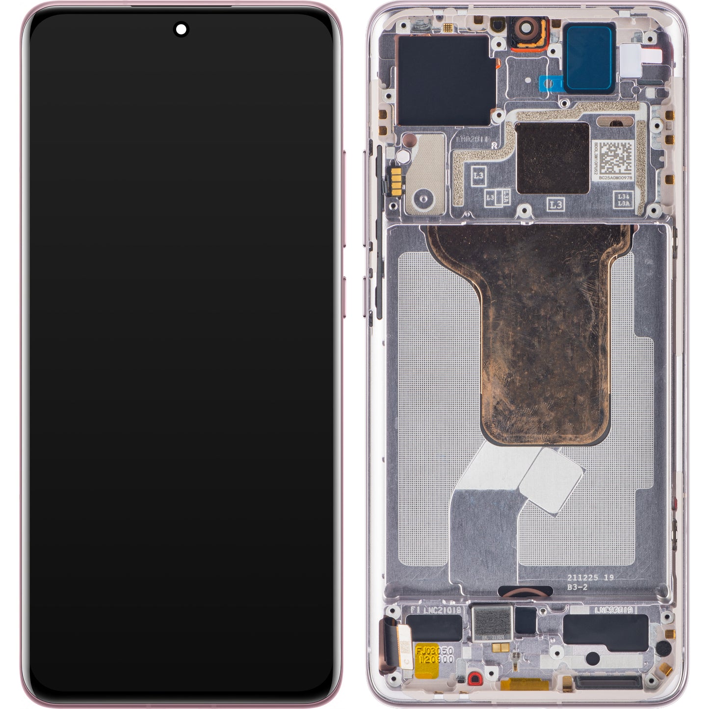 Display touchscreen Xiaomi 12S / 12X / 12, con cornice, viola, Service Pack 56000500L300