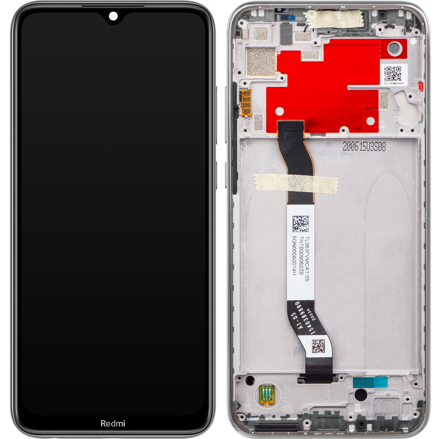 Xiaomi Redmi Note 8T Display touchscreen, con cornice, argento (bianco chiaro di luna), Service Pack 5600020C3X00