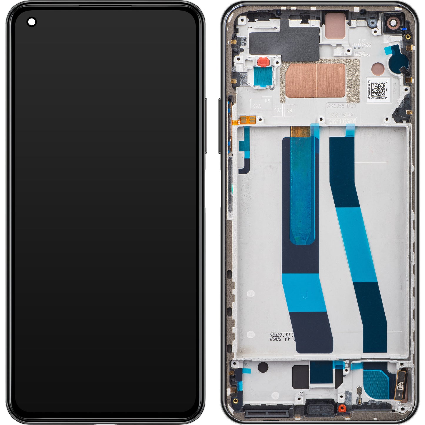 Xiaomi 11 Lite 5G NE Touchscreen Display with Frame, Black (Truffle Black), Swap 5600030K9D00