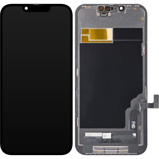 ZY Display touchscreen per Apple iPhone 13, con cornice, LCD In-Cell IC mobile, nero