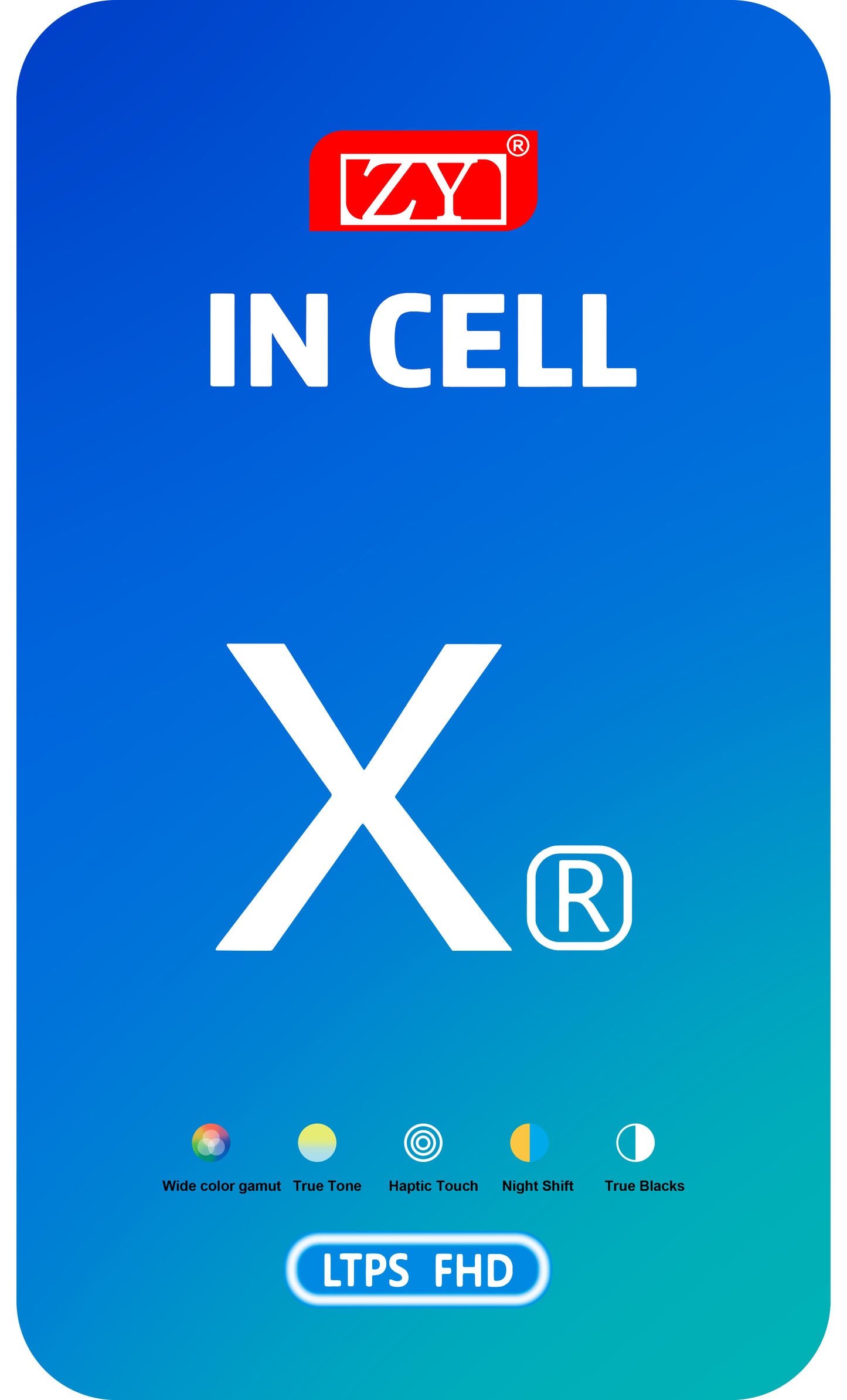 ZY Display touchscreen per Apple iPhone XR, con cornice, versione In-Cell LCD, nero