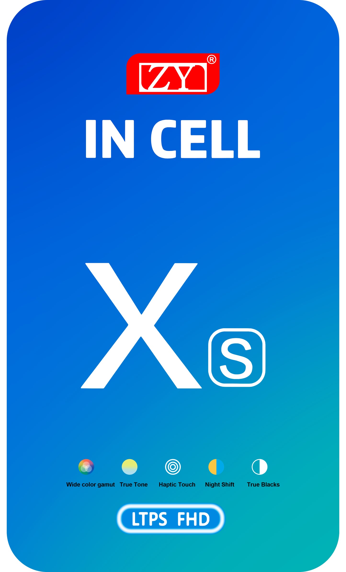 ZY Display touchscreen per Apple iPhone XS, con cornice, versione In-Cell LCD, nero