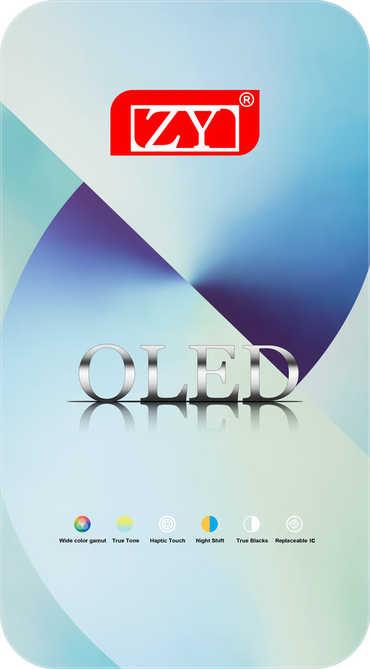 ZY Display touchscreen per Apple iPhone 13 Pro, con cornice, versione OLED morbida, nero