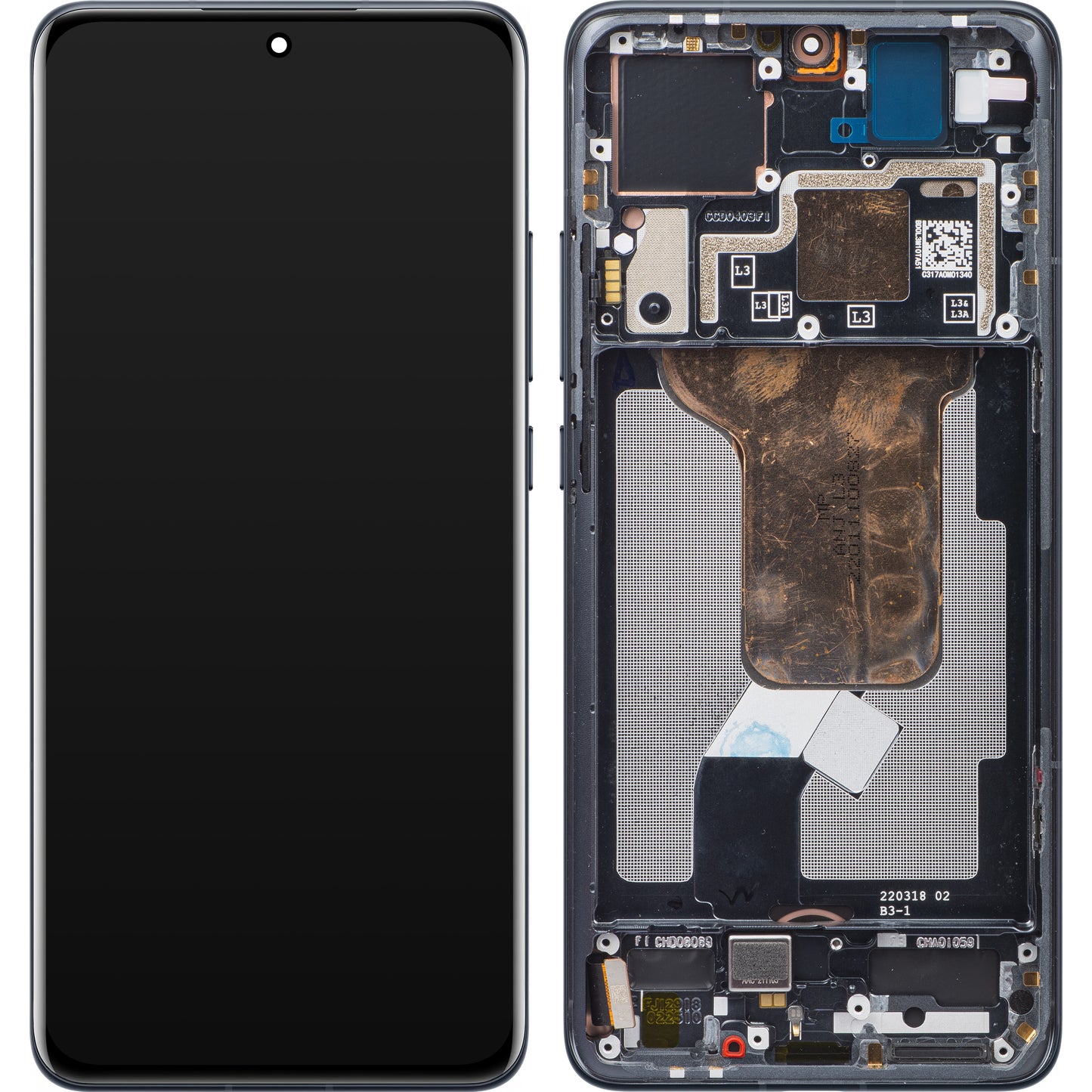 Display with Touchscreen Xiaomi 12S / 12X / 12, with Frame, Grey, Service Pack 5600030L3A00