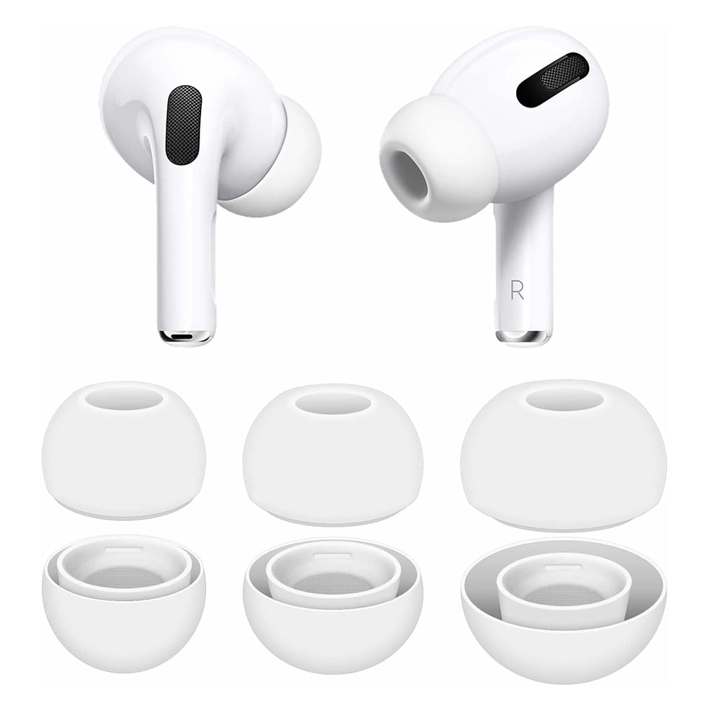 Tappi Techsuit ET1 per Apple AirPods Pro Series, Taglie XS / S / L, Bianchi
