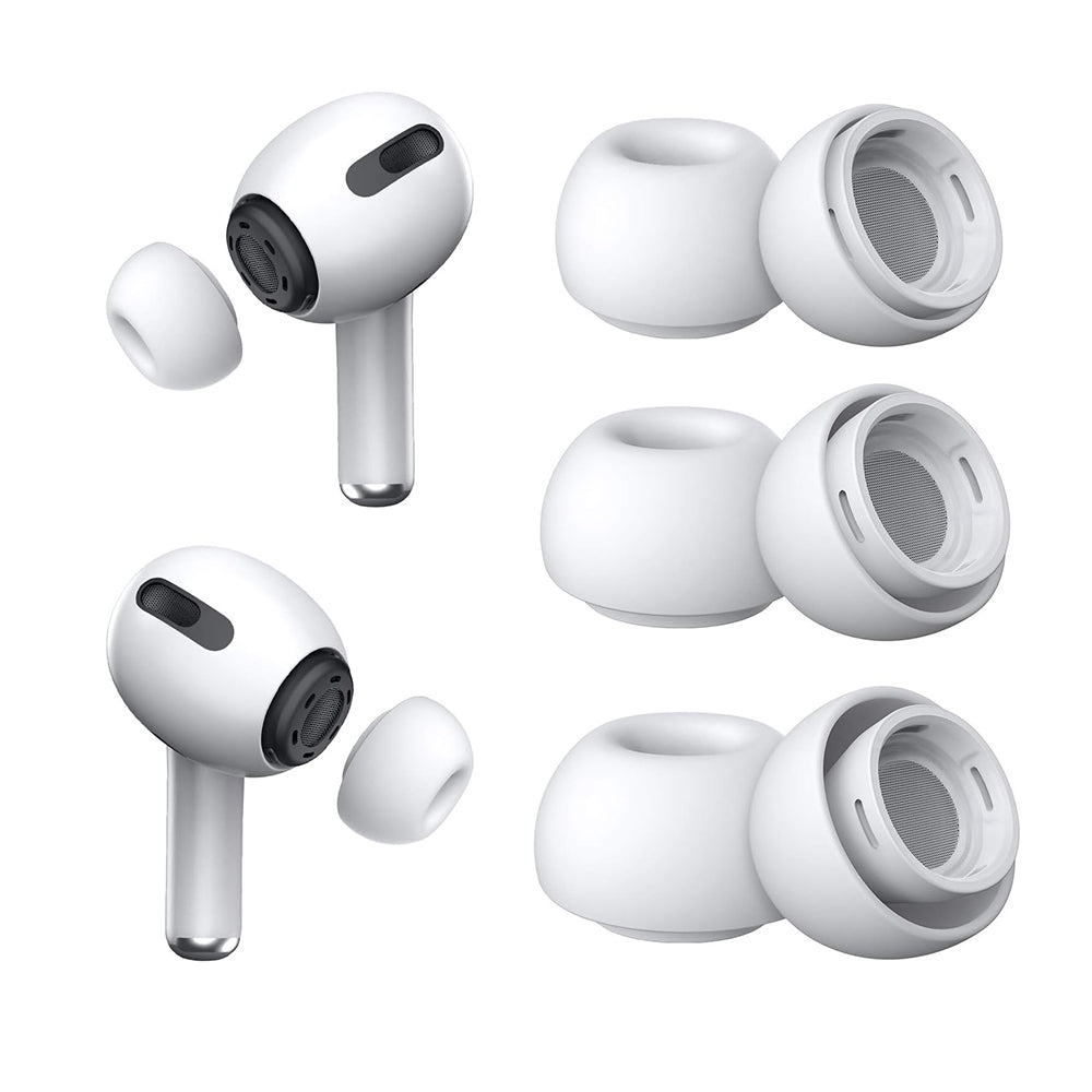 Tappi Techsuit ET1 per Apple AirPods Pro Series, Taglie XS / S / L, Bianchi