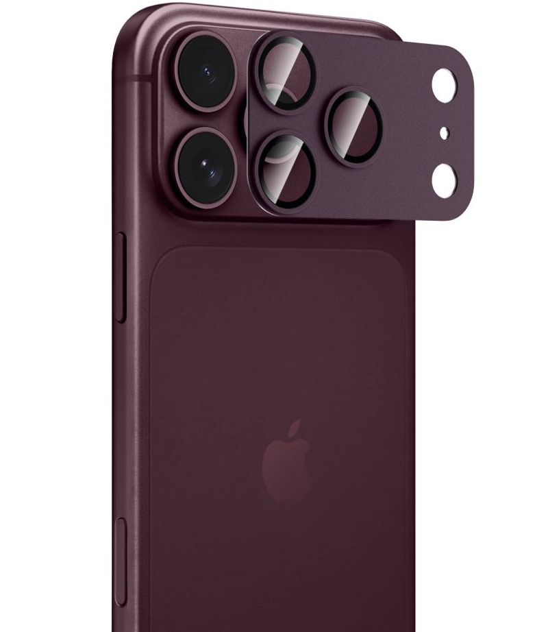 Pellicola protettiva per fotocamera posteriore Tech-Protect CamFull Fit+ per Apple iPhone 18 Pro, vetro temperato, bordeaux
