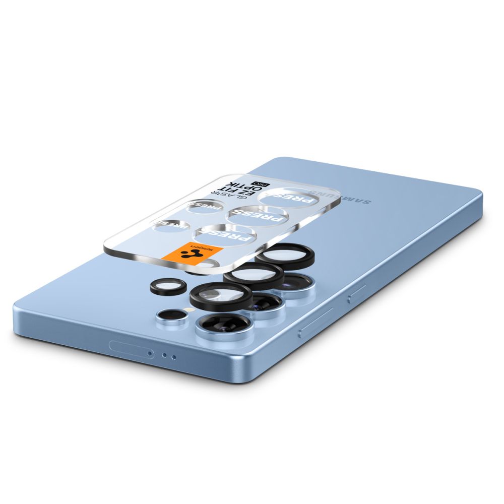 Pellicola Protettiva Posteriore Spigen GlastR EZ FIT Optik Pro HD per Samsung Galaxy S25 Ultra S938, Vetro Temperato, Set 2 pezzi, Nera