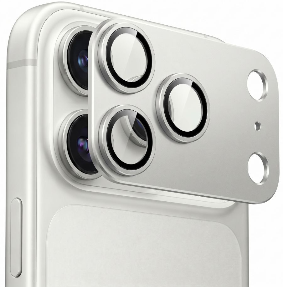 Pellicola protettiva per fotocamera posteriore Tech-Protect CamFull Fit+ per Apple iPhone 18 Pro Max, vetro temperato, argento