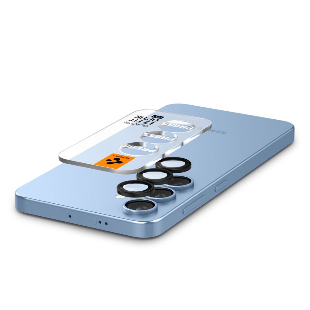 Pellicola Protettiva Posteriore Spigen GlastR EZ FIT Optik Pro HD per Samsung Galaxy S25 S931, Vetro Temperato, Set 2 pezzi, Nera AGL09092