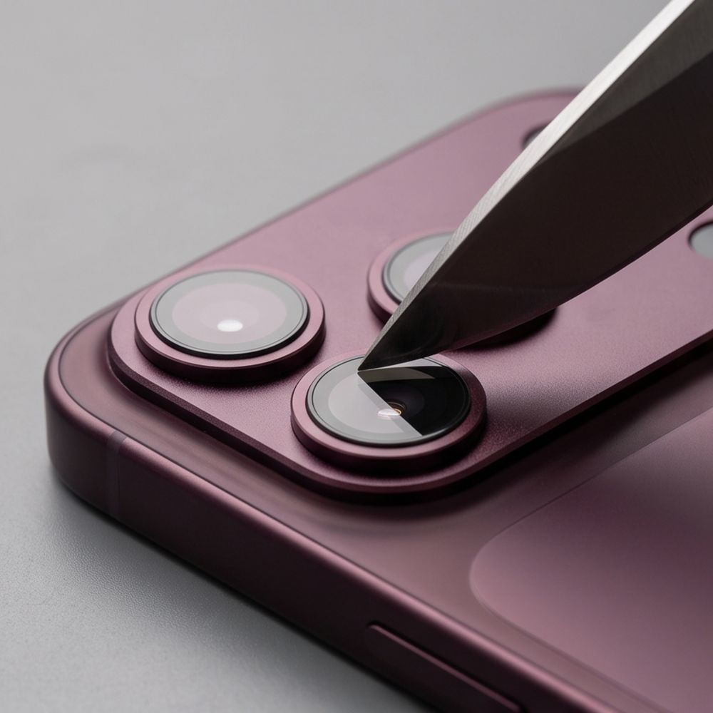 Pellicola protettiva per fotocamera posteriore Tech-Protect CamFull Fit+ per Apple iPhone 18 Pro, vetro temperato, bordeaux