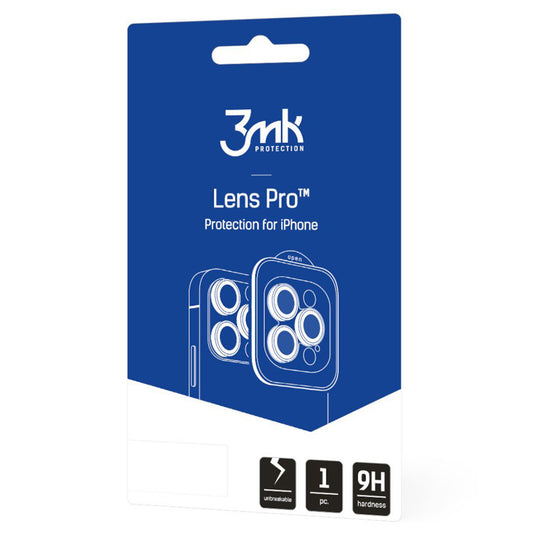 Pellicola Protettiva Posteriore Camera 3MK Protection Pro per Apple iPhone 17 Pro Max / 17 Pro, Vetro Temperato, Multicolore