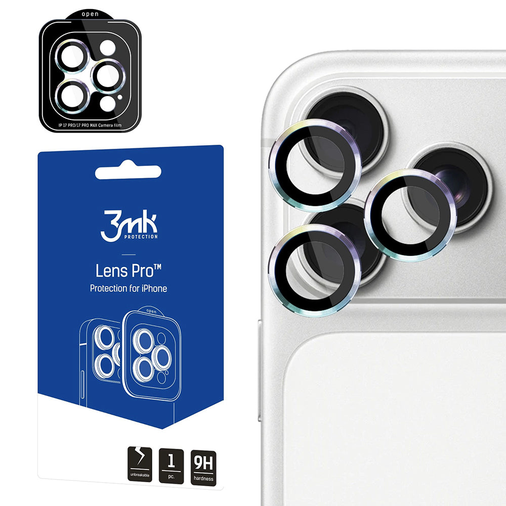 Pellicola protettiva per fotocamera posteriore 3MK Protection Pro per Apple iPhone 18 Pro / 18 Pro Max, vetro temperato, multicolore