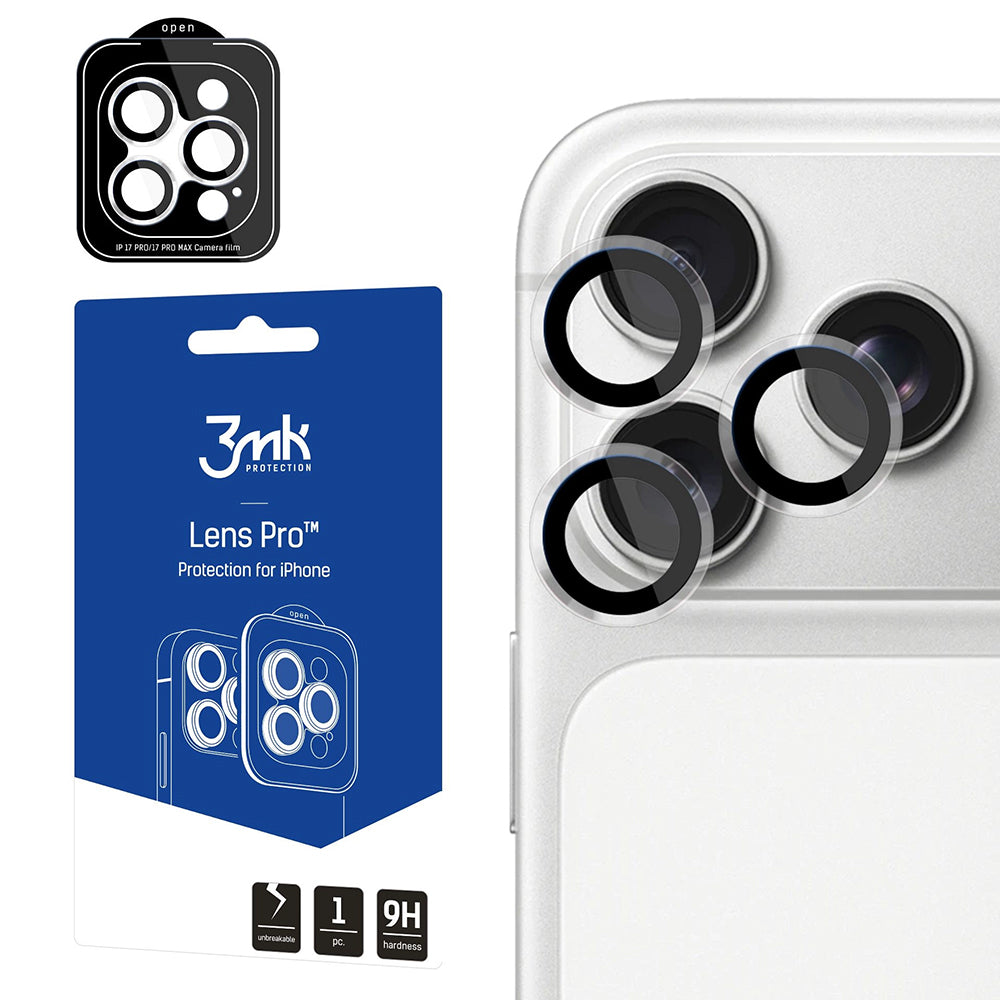 Pellicola protettiva per fotocamera posteriore 3MK Protection Pro per Apple iPhone 18 Pro / 18 Pro Max, vetro temperato, trasparente