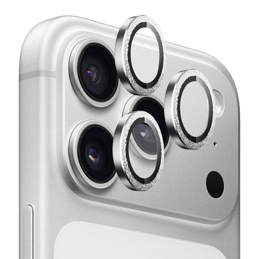 Pellicola Protettiva Posteriore Blueo Glitter Diamond Metal Frame per Apple iPhone 17 Pro Max / 17 Pro, Vetro Temperato, Argento