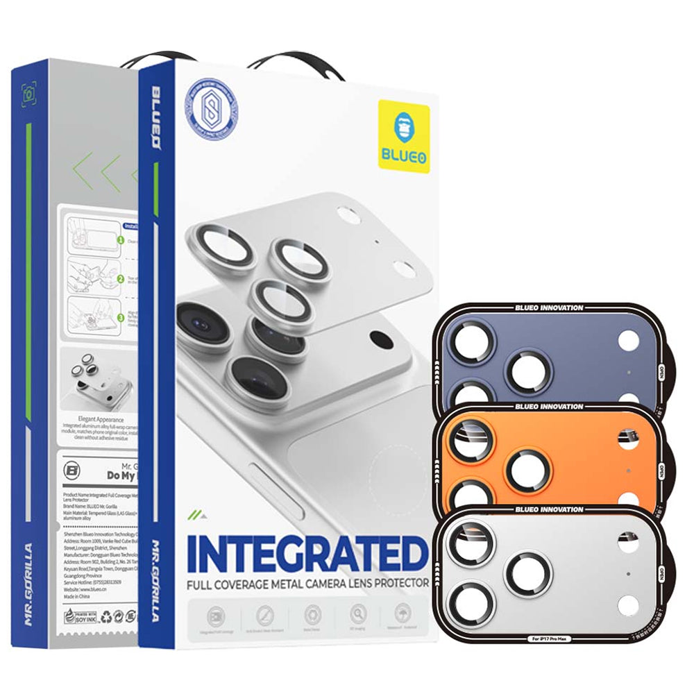 Pellicola protettiva per fotocamera posteriore Blueo Integrated Metal per Apple iPhone 17 Pro Max, vetro temperato, argento